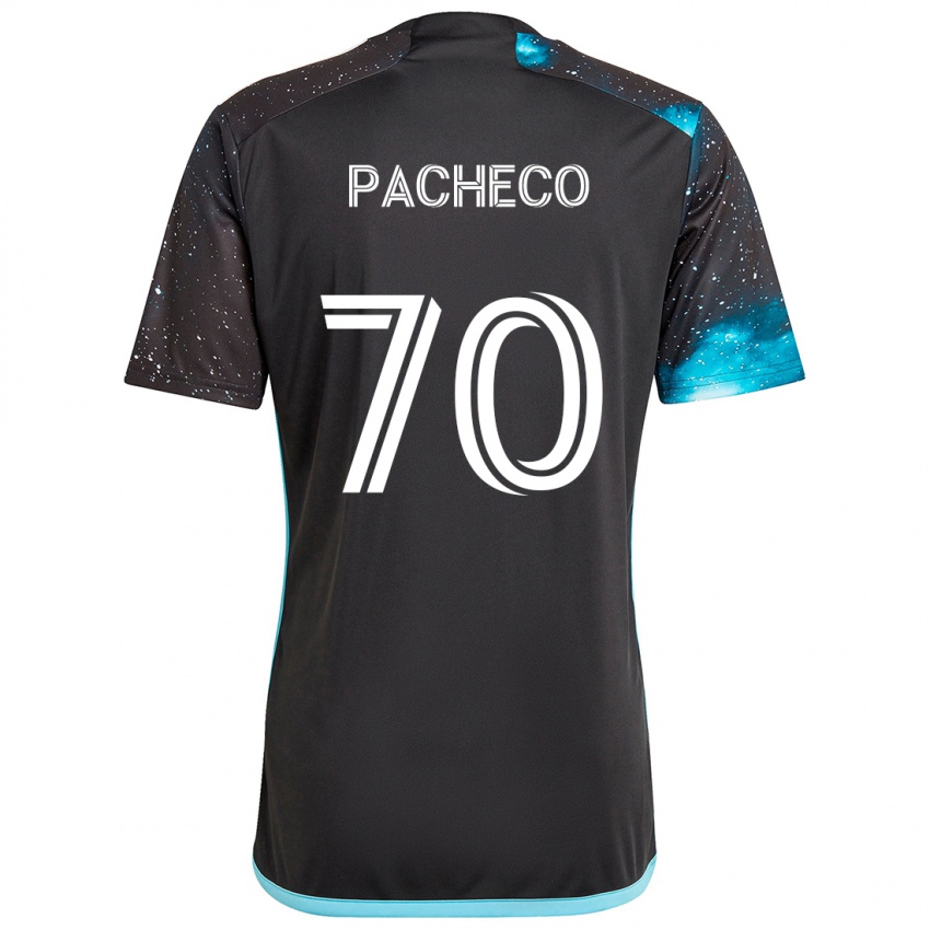 Niño Camiseta Diogo Pacheco #70 Azul Negro 1ª Equipación 2024/25 La Camisa