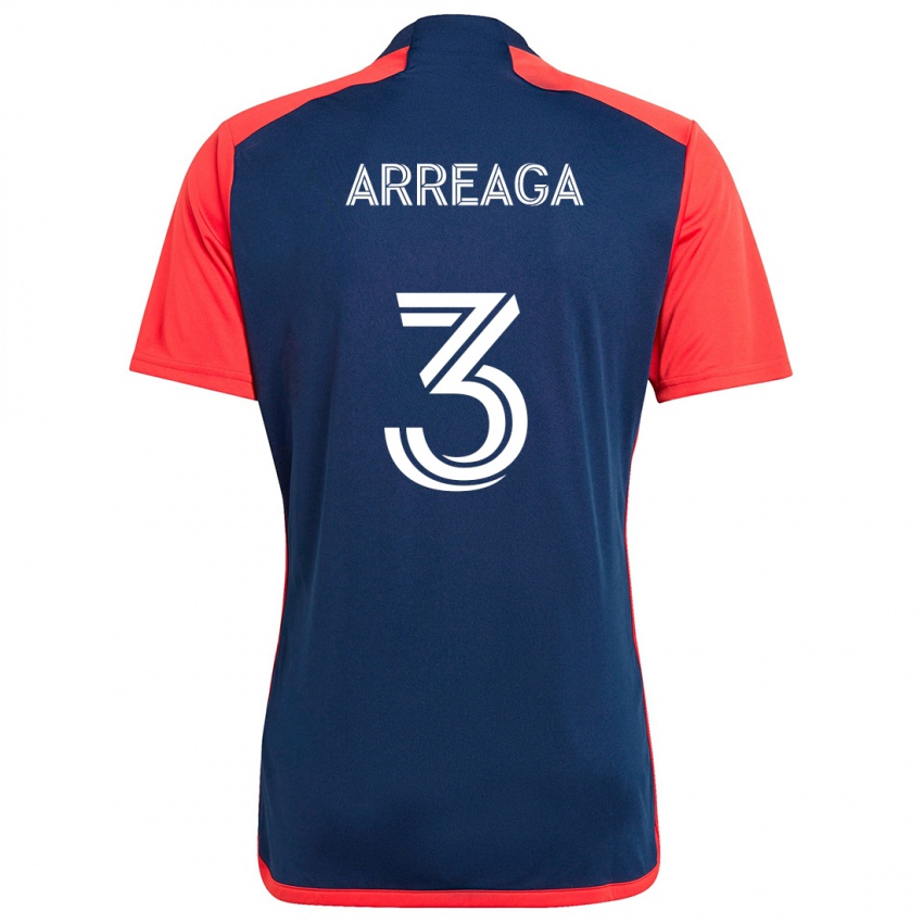 Niño Camiseta Xavier Arreaga #3 Azul Rojo 1ª Equipación 2024/25 La Camisa