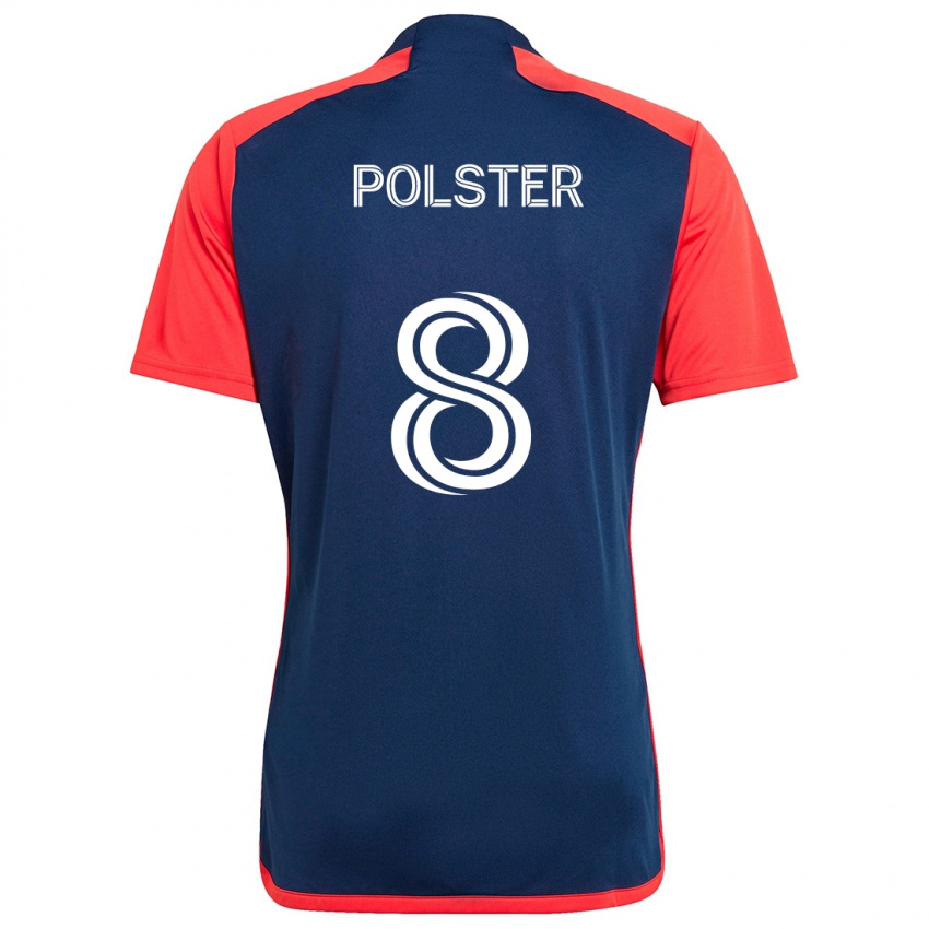 Niño Camiseta Matt Polster #8 Azul Rojo 1ª Equipación 2024/25 La Camisa