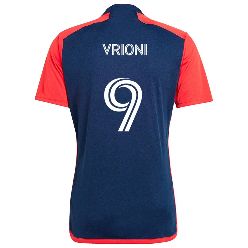 Niño Camiseta Giacomo Vrioni #9 Azul Rojo 1ª Equipación 2024/25 La Camisa