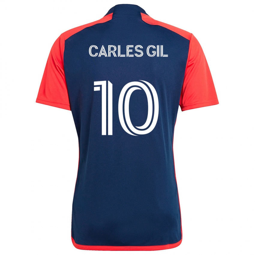 Niño Camiseta Carles Gil #10 Azul Rojo 1ª Equipación 2024/25 La Camisa