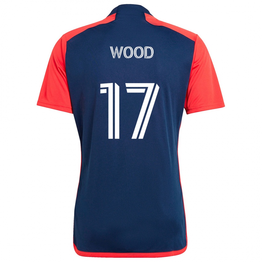 Niño Camiseta Bobby Wood #17 Azul Rojo 1ª Equipación 2024/25 La Camisa