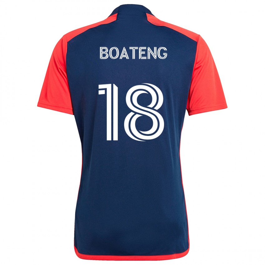 Niño Camiseta Emmanuel Boateng #18 Azul Rojo 1ª Equipación 2024/25 La Camisa