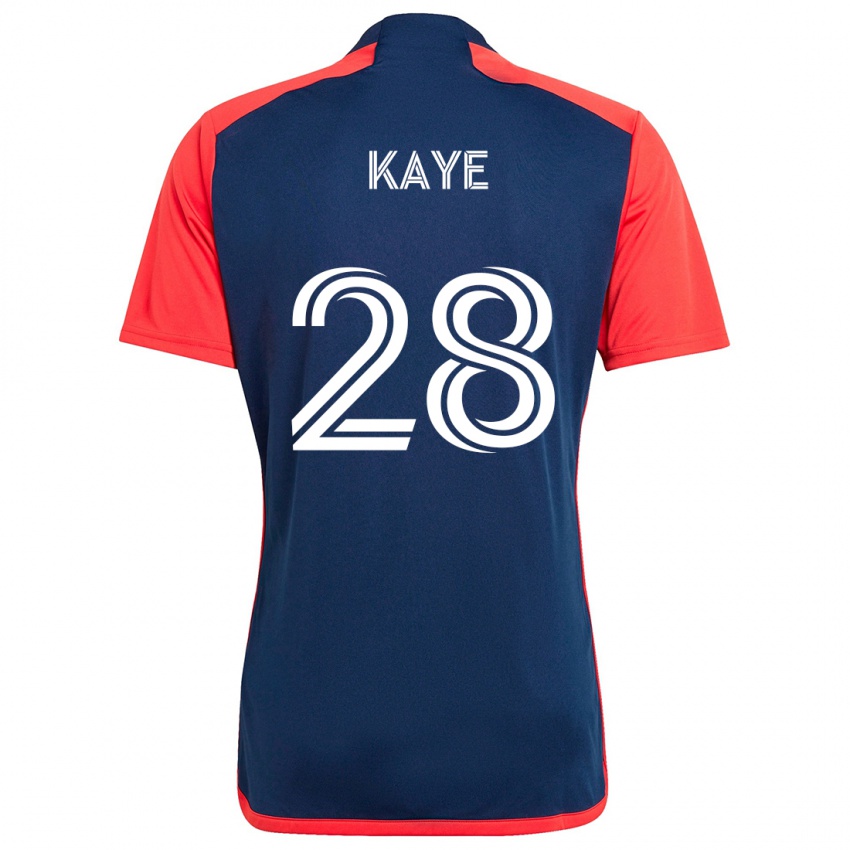 Niño Camiseta Mark-Anthony Kaye #28 Azul Rojo 1ª Equipación 2024/25 La Camisa