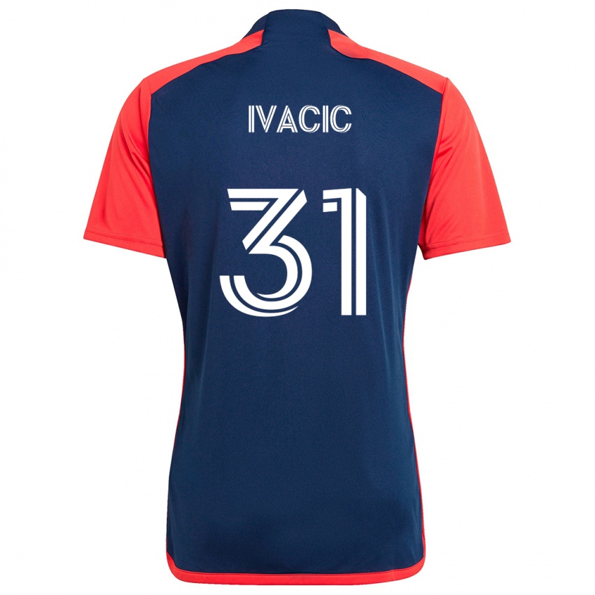 Niño Camiseta Aljaz Ivacic #31 Azul Rojo 1ª Equipación 2024/25 La Camisa