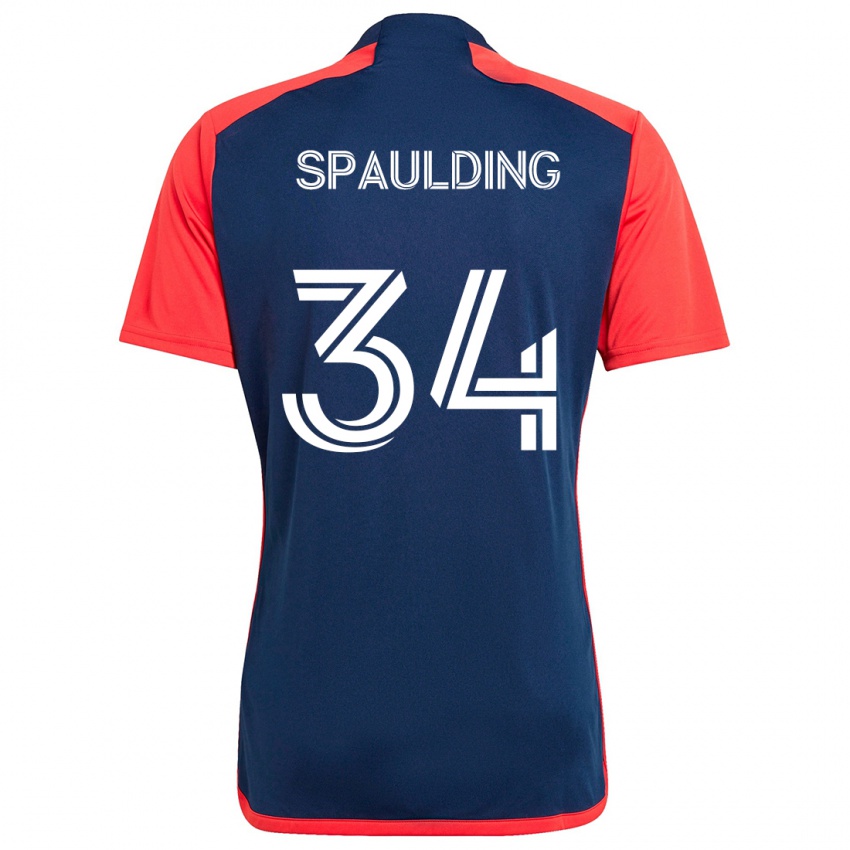 Niño Camiseta Ryan Spaulding #34 Azul Rojo 1ª Equipación 2024/25 La Camisa