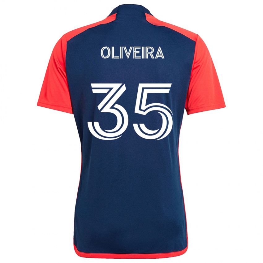 Niño Camiseta Cristiano Oliveira #35 Azul Rojo 1ª Equipación 2024/25 La Camisa