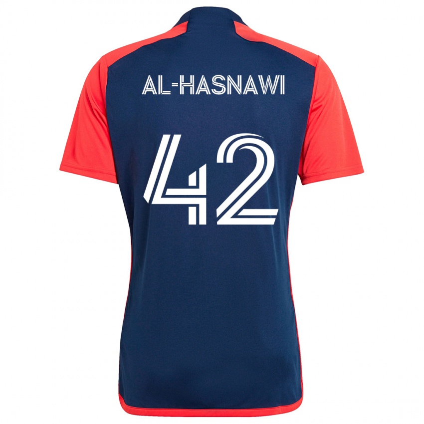 Niño Camiseta Moshtaba Al-Hasnawi #42 Azul Rojo 1ª Equipación 2024/25 La Camisa