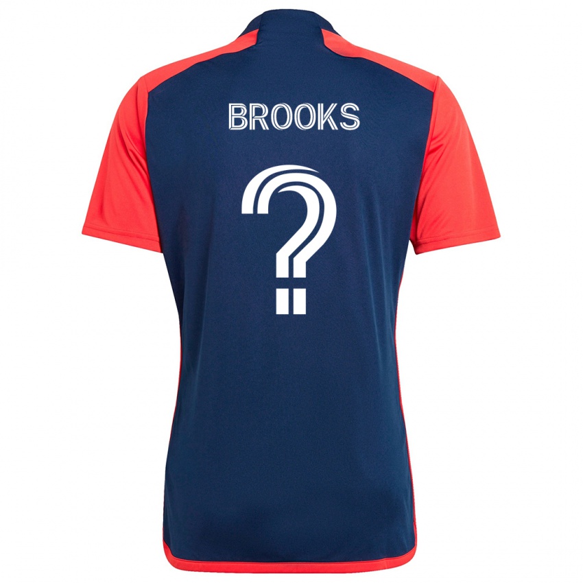 Niño Camiseta Brian Brooks #0 Azul Rojo 1ª Equipación 2024/25 La Camisa