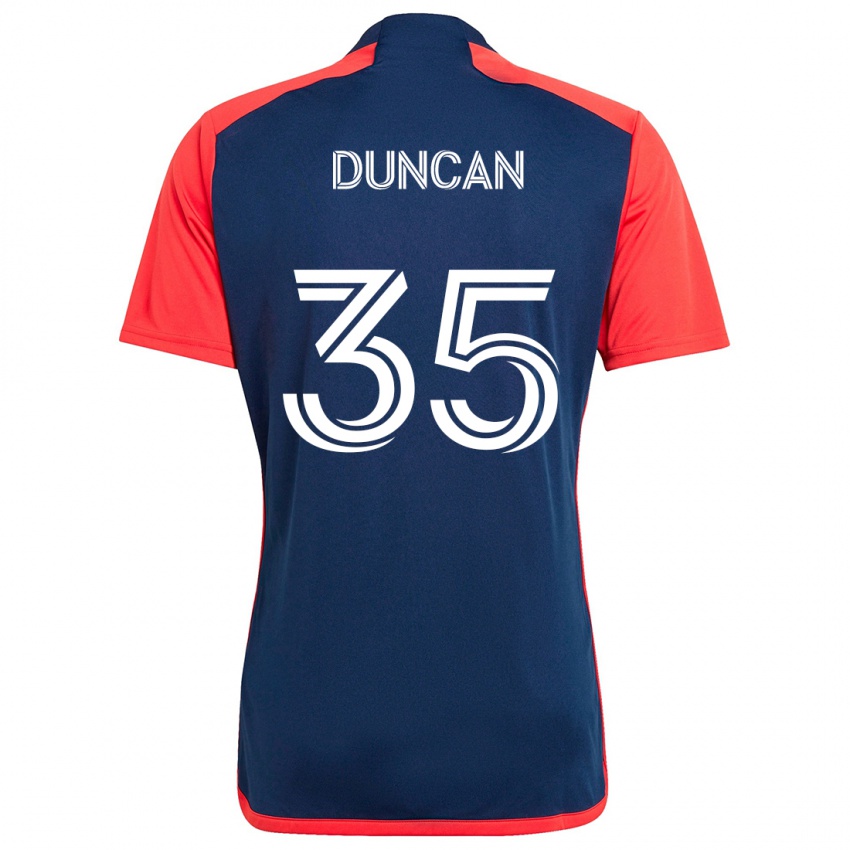 Niño Camiseta Nakye Greenidge-Duncan #35 Azul Rojo 1ª Equipación 2024/25 La Camisa