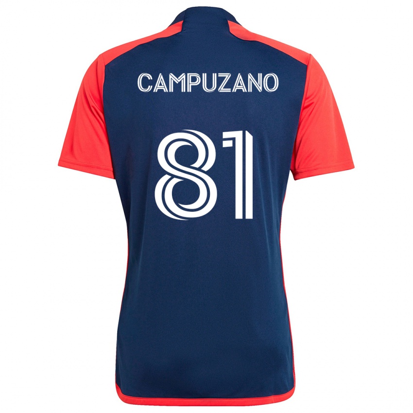 Niño Camiseta Nico Campuzano #81 Azul Rojo 1ª Equipación 2024/25 La Camisa