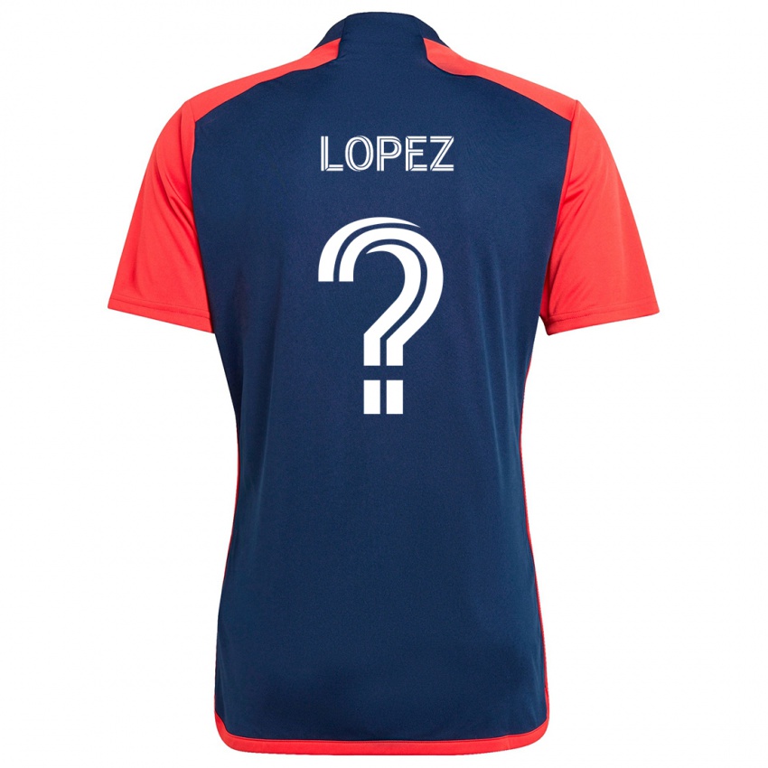 Niño Camiseta Darwin Lopez #0 Azul Rojo 1ª Equipación 2024/25 La Camisa