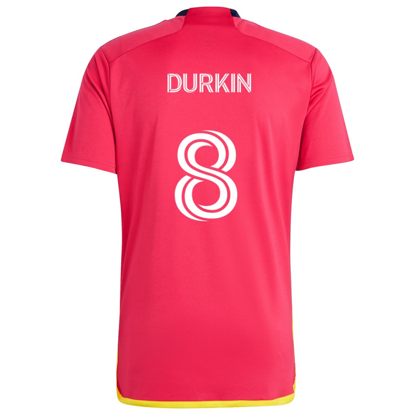 Niño Camiseta Chris Durkin #8 Rojo Azul 1ª Equipación 2024/25 La Camisa