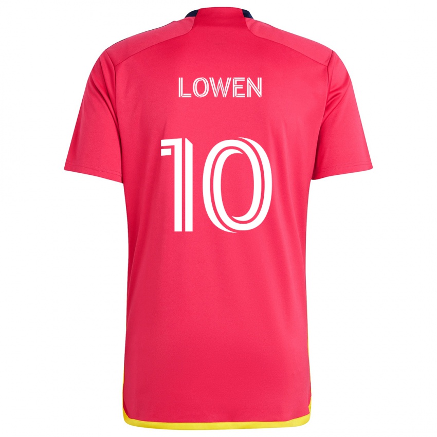 Niño Camiseta Eduard Löwen #10 Rojo Azul 1ª Equipación 2024/25 La Camisa