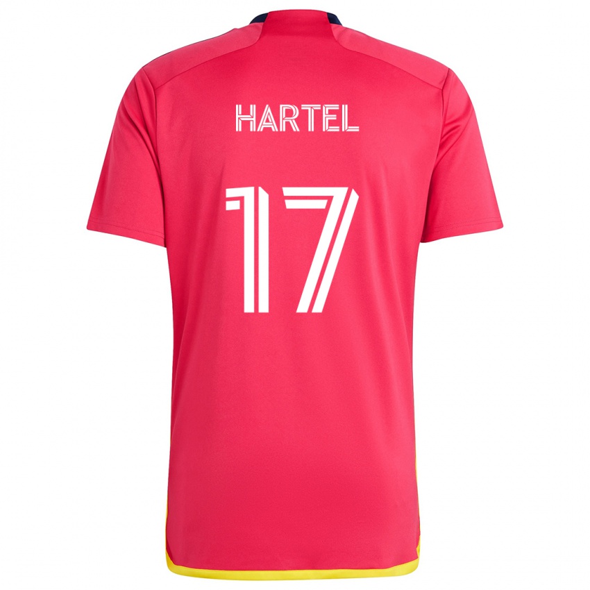 Niño Camiseta Marcel Hartel #17 Rojo Azul 1ª Equipación 2024/25 La Camisa