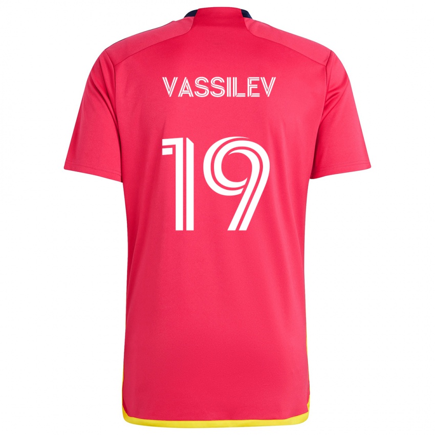 Niño Camiseta Indiana Vassilev #19 Rojo Azul 1ª Equipación 2024/25 La Camisa