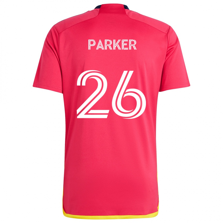 Niño Camiseta Tim Parker #26 Rojo Azul 1ª Equipación 2024/25 La Camisa