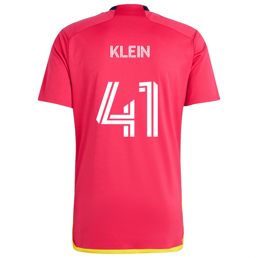 Niño Camiseta Johnny Klein #41 Rojo Azul 1ª Equipación 2024/25 La Camisa