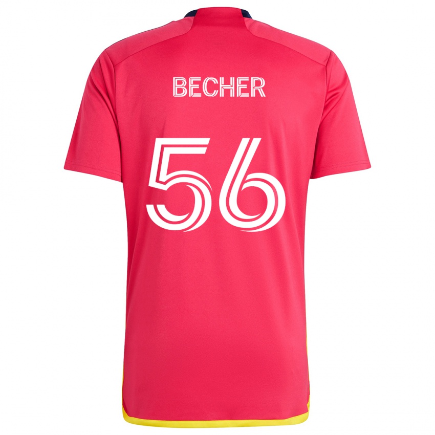 Niño Camiseta Ryan Becher #56 Rojo Azul 1ª Equipación 2024/25 La Camisa