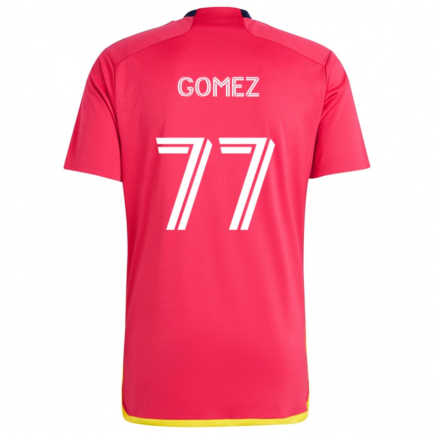 Niño Camiseta Sam Gomez #77 Rojo Azul 1ª Equipación 2024/25 La Camisa