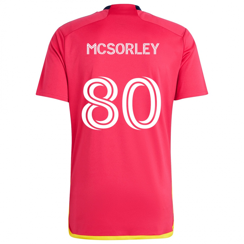 Niño Camiseta Brendan Mcsorley #80 Rojo Azul 1ª Equipación 2024/25 La Camisa