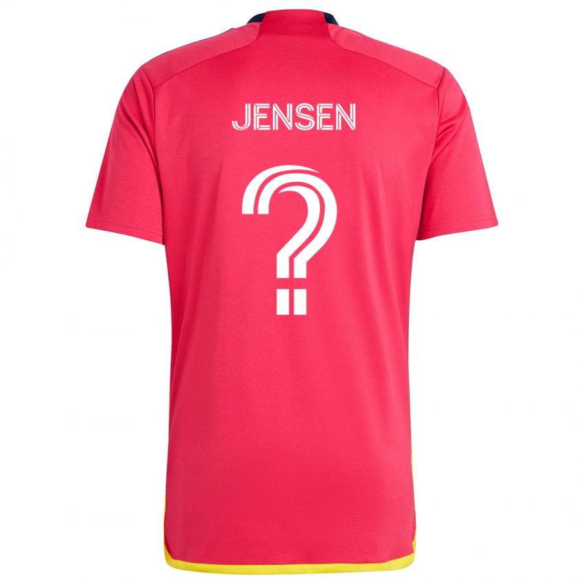 Niño Camiseta Isak Jensen #0 Rojo Azul 1ª Equipación 2024/25 La Camisa