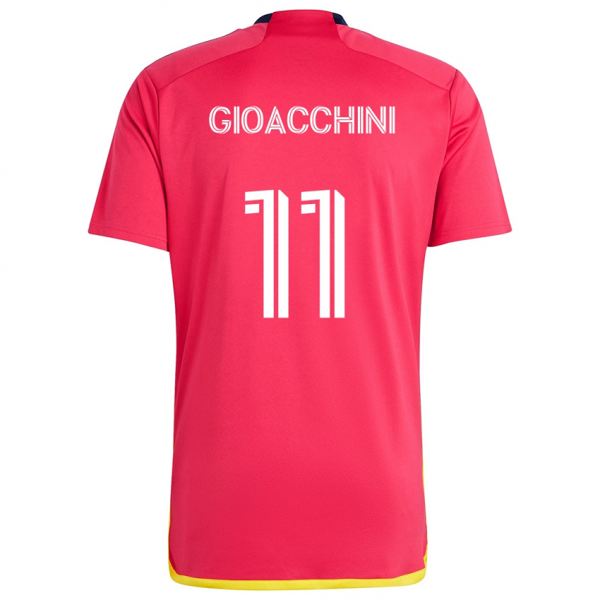 Niño Camiseta Nicholas Gioacchini #11 Rojo Azul 1ª Equipación 2024/25 La Camisa