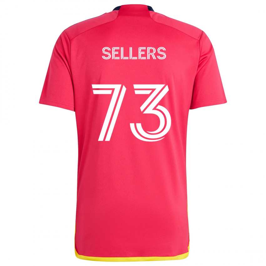 Niño Camiseta Braydon Sellers #73 Rojo Azul 1ª Equipación 2024/25 La Camisa