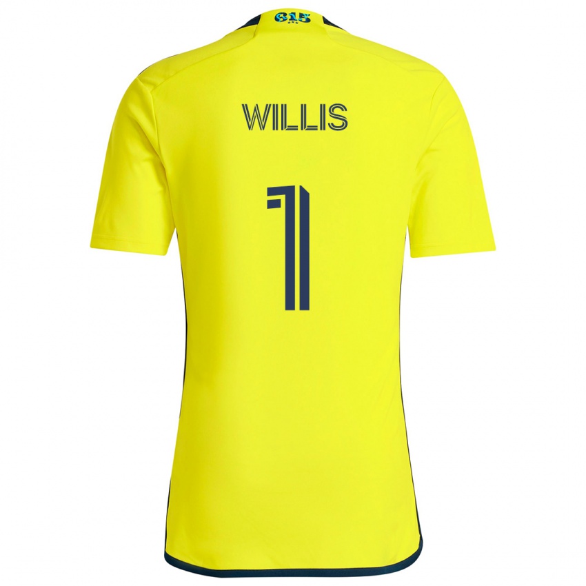 Niño Camiseta Joe Willis #1 Amarillo Azul 1ª Equipación 2024/25 La Camisa