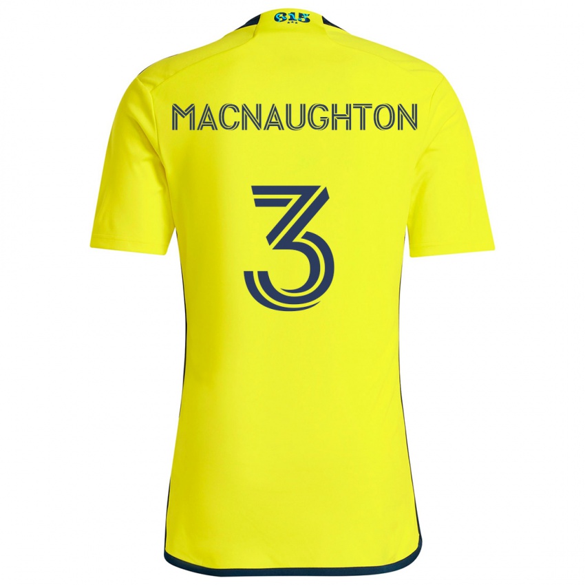 Niño Camiseta Lukas Macnaughton #3 Amarillo Azul 1ª Equipación 2024/25 La Camisa