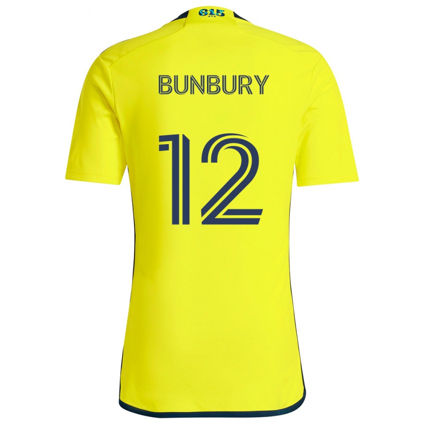 Niño Camiseta Teal Bunbury #12 Amarillo Azul 1ª Equipación 2024/25 La Camisa