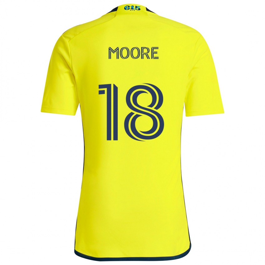 Niño Camiseta Shaq Moore #18 Amarillo Azul 1ª Equipación 2024/25 La Camisa