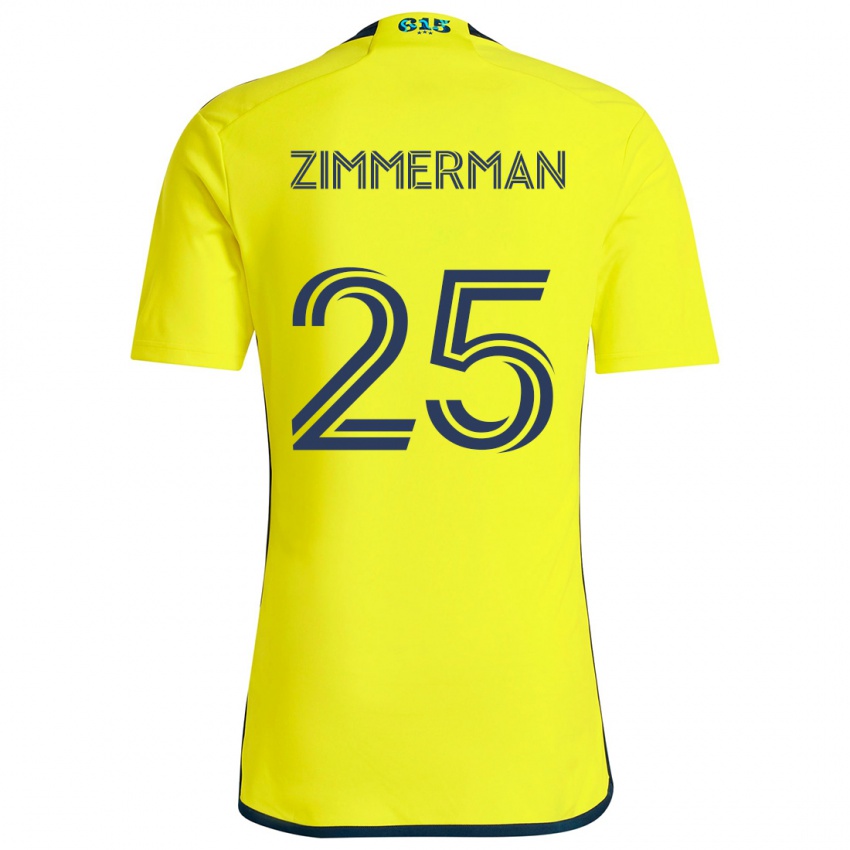 Niño Camiseta Walker Zimmerman #25 Amarillo Azul 1ª Equipación 2024/25 La Camisa