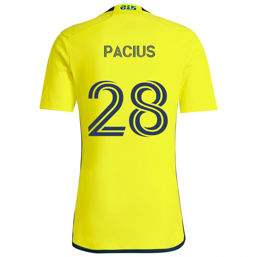 Niño Camiseta Woobens Pacius #28 Amarillo Azul 1ª Equipación 2024/25 La Camisa