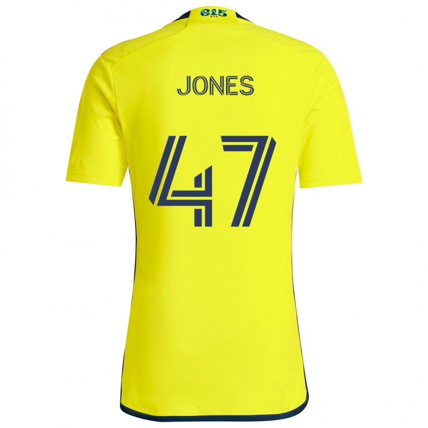 Niño Camiseta Isaiah Jones #47 Amarillo Azul 1ª Equipación 2024/25 La Camisa