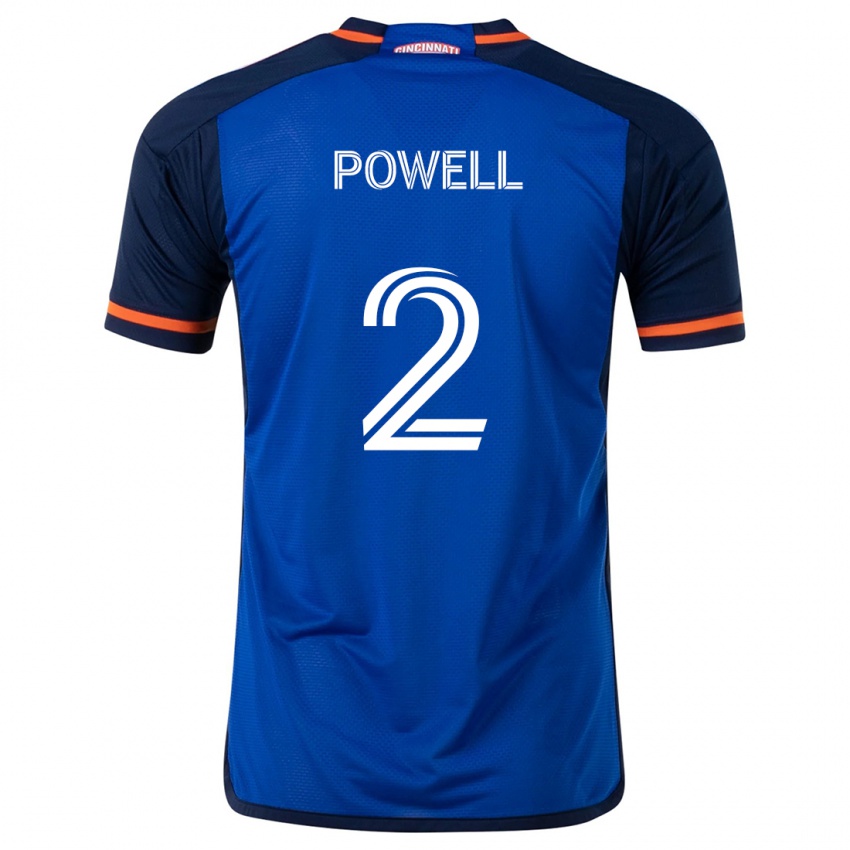 Niño Camiseta Alvas Powell #2 Azul Blanco 1ª Equipación 2024/25 La Camisa