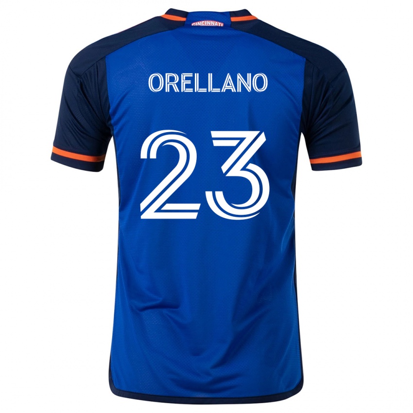 Niño Camiseta Luca Orellano #23 Azul Blanco 1ª Equipación 2024/25 La Camisa