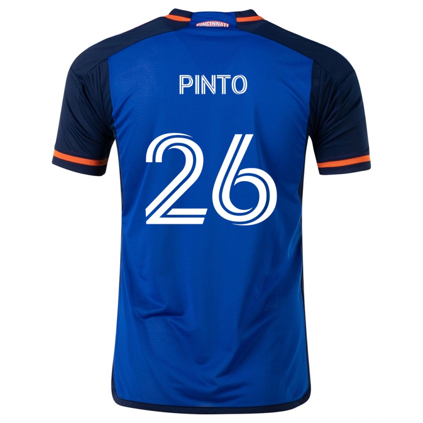 Niño Camiseta Malik Pinto #26 Azul Blanco 1ª Equipación 2024/25 La Camisa