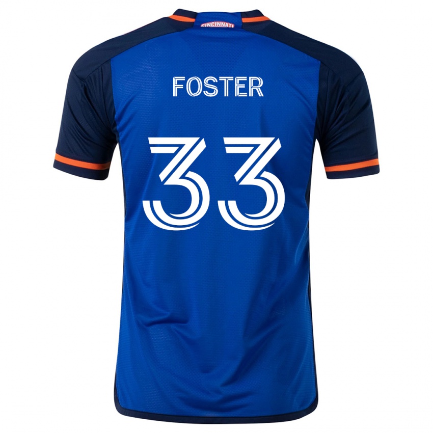 Niño Camiseta Isaiah Foster #33 Azul Blanco 1ª Equipación 2024/25 La Camisa