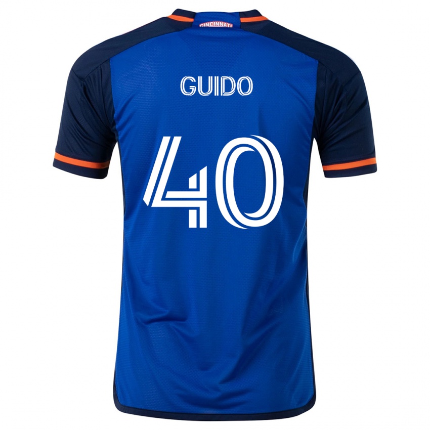 Niño Camiseta Alejandro Guido #40 Azul Blanco 1ª Equipación 2024/25 La Camisa