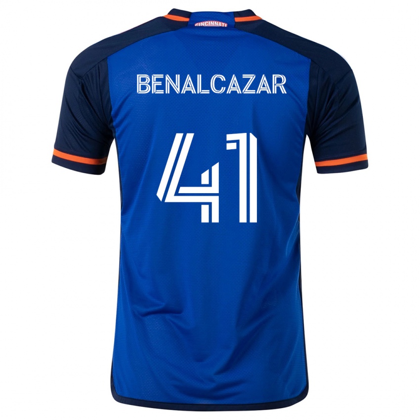 Niño Camiseta Nico Benalcázar #41 Azul Blanco 1ª Equipación 2024/25 La Camisa