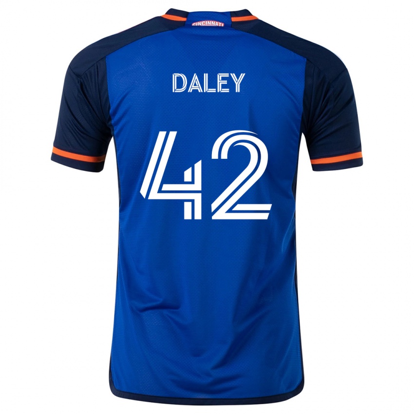 Niño Camiseta Amir Daley #42 Azul Blanco 1ª Equipación 2024/25 La Camisa