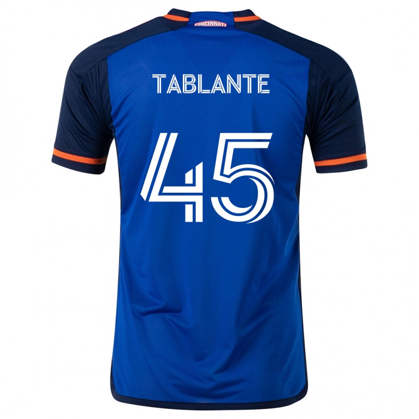 Niño Camiseta Moises Tablante #45 Azul Blanco 1ª Equipación 2024/25 La Camisa