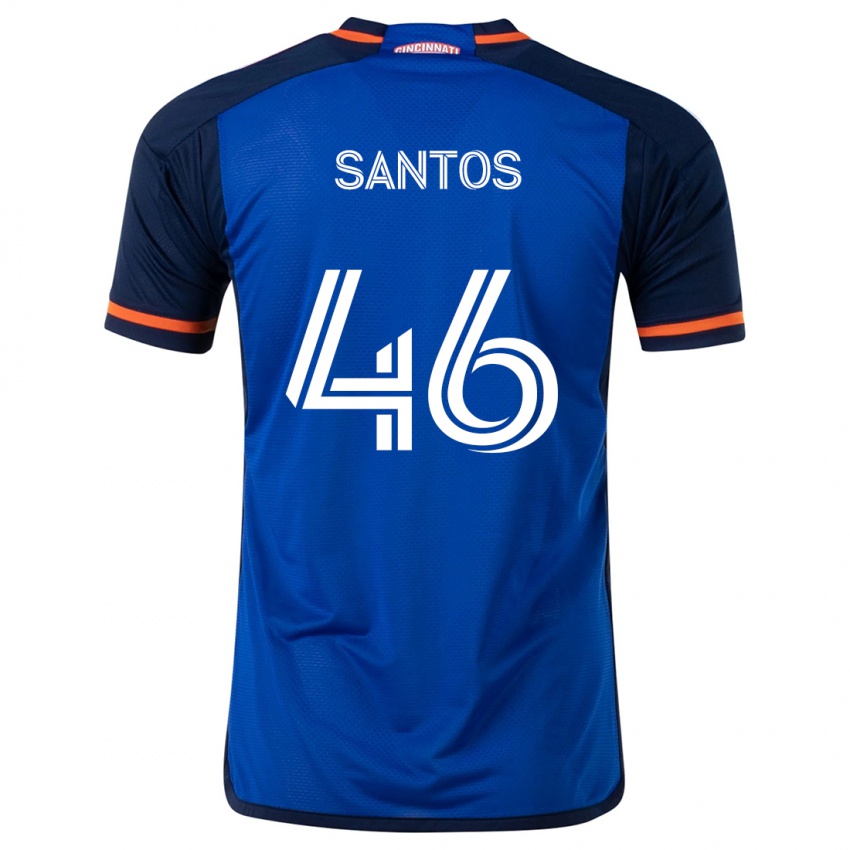 Niño Camiseta Guilherme Santos #46 Azul Blanco 1ª Equipación 2024/25 La Camisa