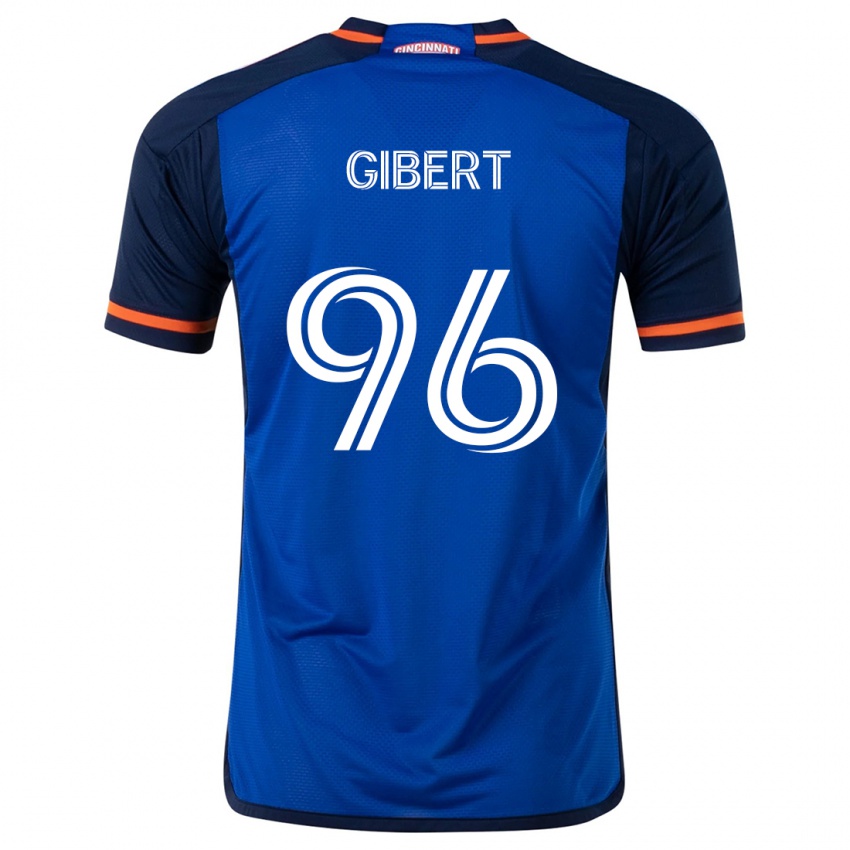 Niño Camiseta Gaël Gibert #96 Azul Blanco 1ª Equipación 2024/25 La Camisa