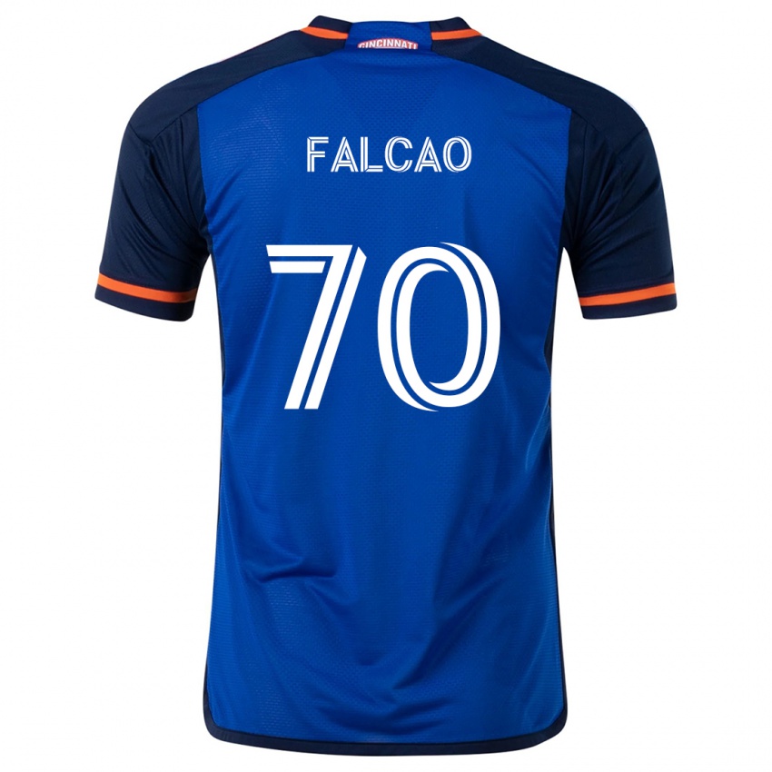 Niño Camiseta Kiano Falcao #70 Azul Blanco 1ª Equipación 2024/25 La Camisa