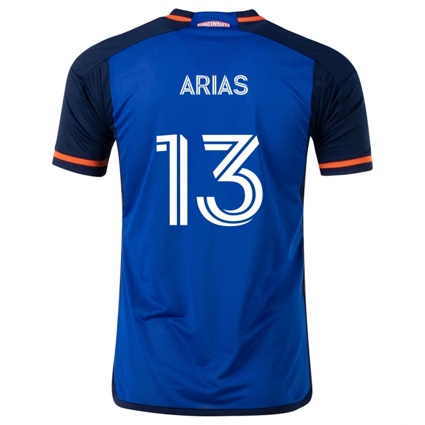 Niño Camiseta Santiago Arias #13 Azul Blanco 1ª Equipación 2024/25 La Camisa