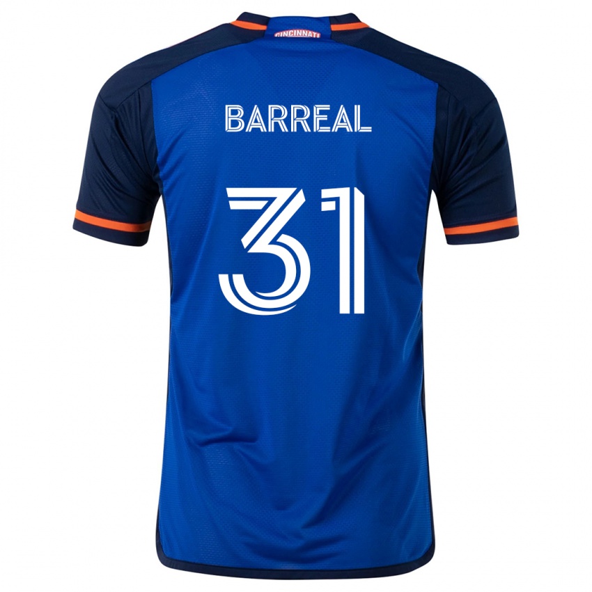 Niño Camiseta Álvaro Barreal #31 Azul Blanco 1ª Equipación 2024/25 La Camisa