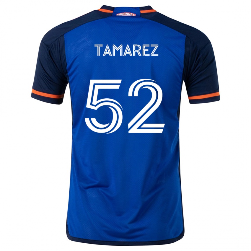 Niño Camiseta Lucas Tamarez #52 Azul Blanco 1ª Equipación 2024/25 La Camisa