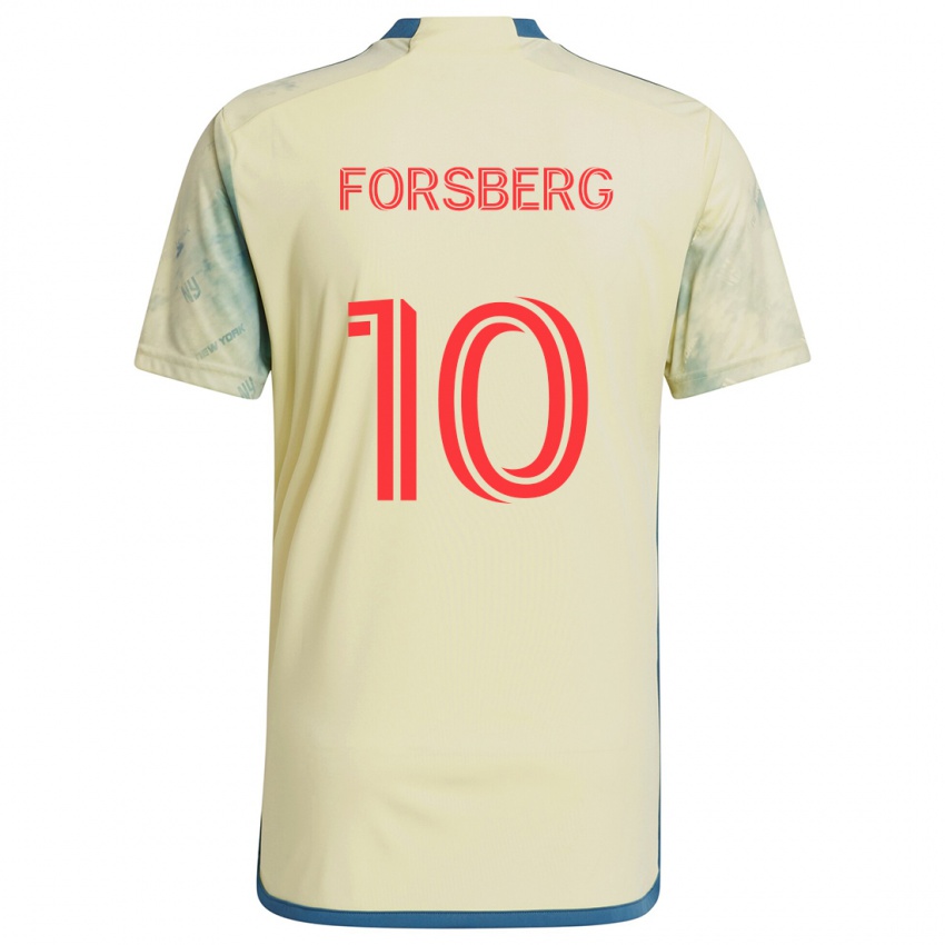 Niño Camiseta Emil Forsberg #10 Amarillo Rojo Azul 1ª Equipación 2024/25 La Camisa